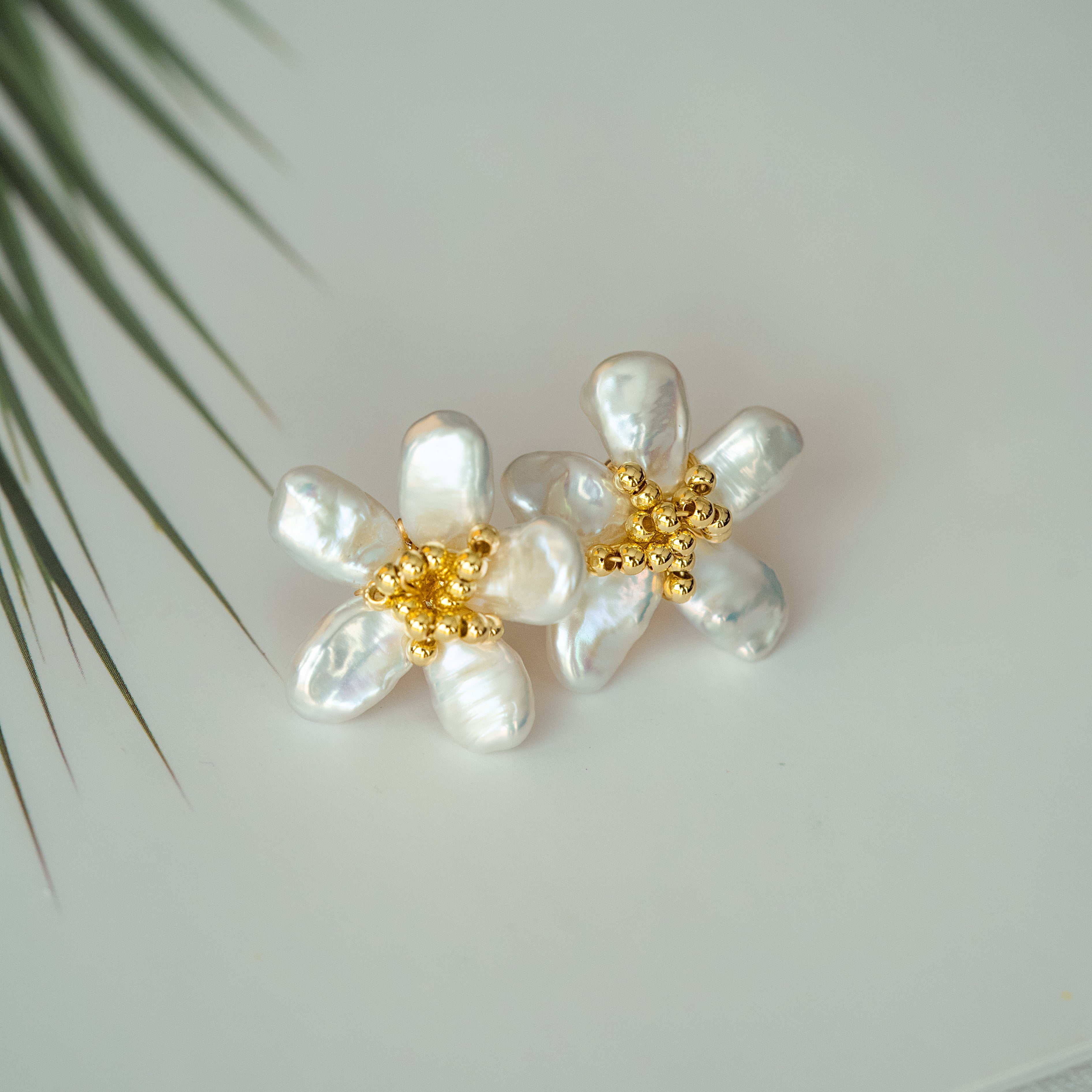 23mm White Baroque Fresh Water Pearl Earrings