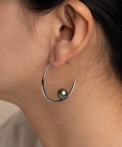 Vespera_Nocturne Geometry Pearl Earrings